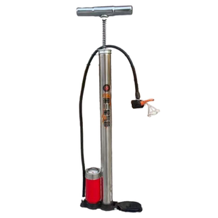 全金属大高压包打气筒牛皮碗带压力表铸铁底座自行车电动车轮胎