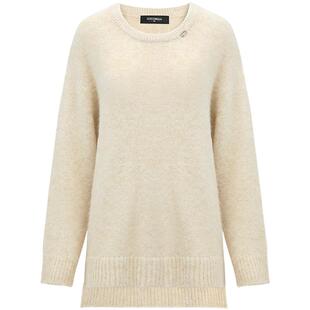 【3件5折】COCOBELLA蓬松软糯原色毛衣长毛绒感保暖针织衫MZ551-5