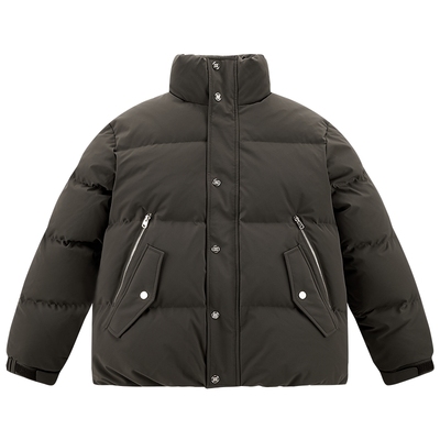 太平鸟男装 立领羽绒服2025年冬季新款黑金防寒面包服男短款外套