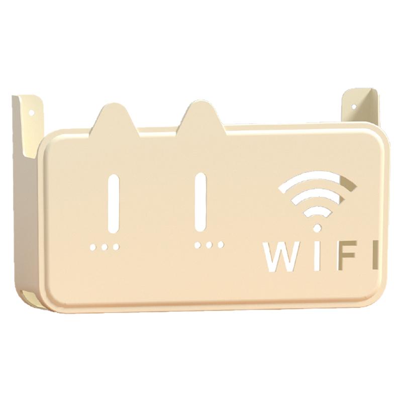 路由器放置架壁挂式免打孔机顶盒收纳盒上墙wifi置物架遮丑装饰盒