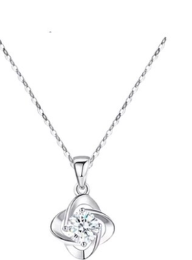 【中国黄金】四叶草纯银锁骨链