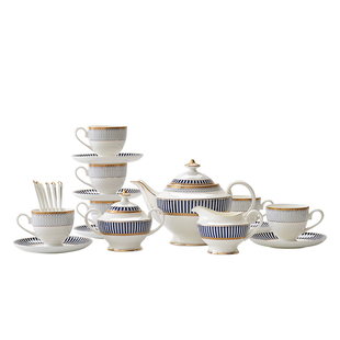 家用欧式骨瓷咖啡具套装21件陶瓷咖啡器具杯英式下午茶具套装