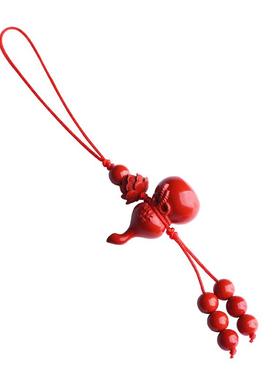 正品朱砂葫芦钥匙扣挂件男女款本命年护身符手机链吉祥小挂饰礼物