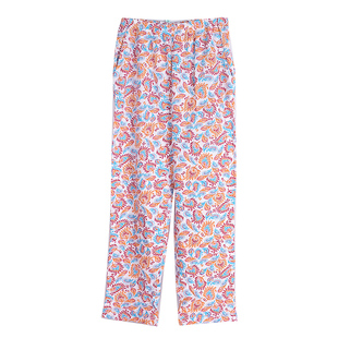 AB内衣女春夏家居裤针织纯棉印花高腰七分长裤宽松薄棉睡裤S735