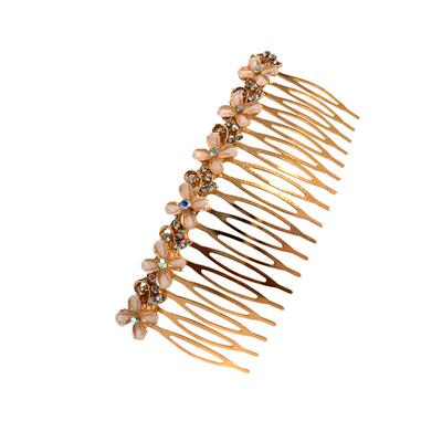 刘海梳头饰金属水钻插梳