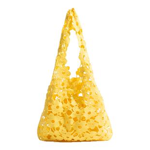 格调studio韩系花瓣设计感镂空包包多巴胺小清新手提包单肩托特包