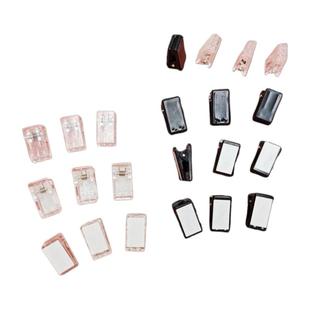 咕卡夹胸牌夹证件夹DIY自粘PP夹双面透明塑料胸卡弹簧迷你照片夹咕盘夹亚克力夹子收纳粘夹套装diy手工固定