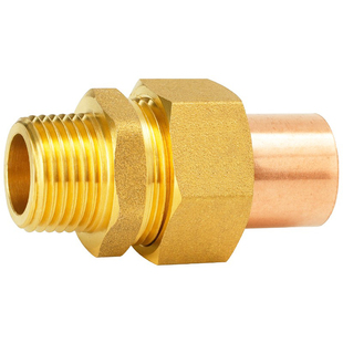 全铜加厚外牙承口活接头水管紫铜活接异径转接焊接铜管件卡套配件