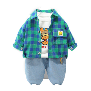 童装男童儿童秋装套装2025新款小男孩帅气潮装小童宝宝三件套春秋