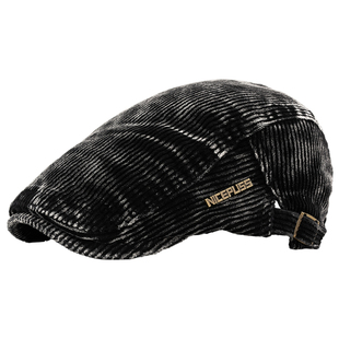 高端品牌灯芯绒帽子男款复古鸭舌帽潮牌秋冬季百搭贝雷帽女前进帽