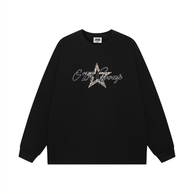 STA旗舰店美式潮牌小众设计感长袖男女复古高街重磅纯棉情侣卫衣