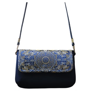 [无香原创]中国风宋锦手工真丝棉新中式手机包女式织锦缎斜挎包