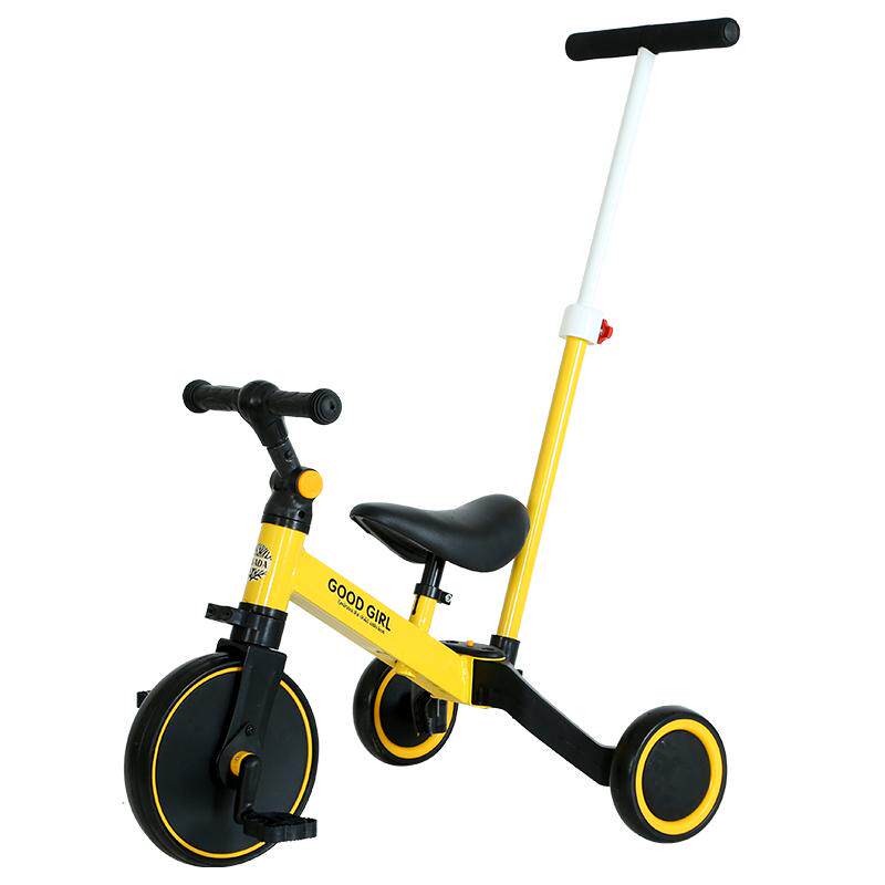 米迪象儿童三轮车1-3岁脚踏车多功能平衡车宝宝遛娃推车四合一