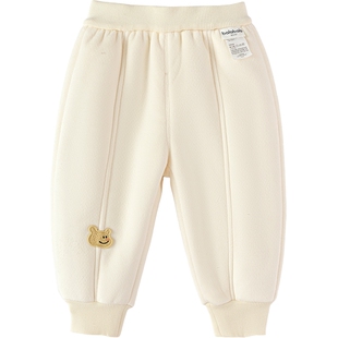 巴拉巴拉儿童裤子男童女童加绒运动裤冬季新款童装宝宝白色长裤厚