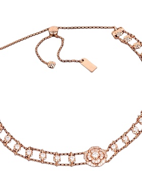 白富美山茶花满钻花朵颈链