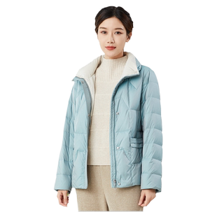 依伽依佳2023冬季新款纯色气质保暖舒适短款羽绒服外套女ESDY012