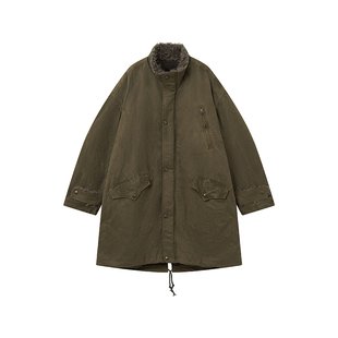 【线下同款】物理少年「溯绒纪元」两面穿做旧水洗毛绒棉服军大衣