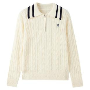 【含绵羊毛】eland kids衣恋童装女童针织衫25年冬季新品绞花毛衣