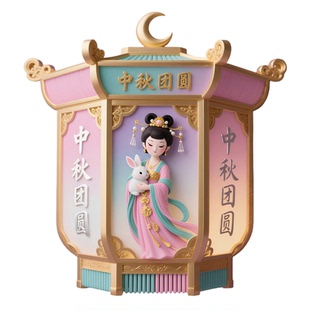 嫦娥冰箱贴中国神话月亮玉兔灯笼文创金属国潮礼物纪念品伴手礼