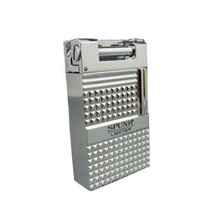 SPUNK斯派克方形仿古烟斗专用砂轮火石打火机斜火充气复古男礼品