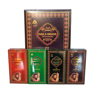 古丽娜纯植物指甲草染色粉红褐色养护发粉植物自然黑色理发店专用