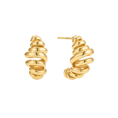 明星同款Onchic缠绕羊角包耳钉