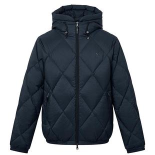 【鹅绒】Hazzys哈吉斯冬季男厚款羽绒服哑光菱形绗缝连帽短款外套