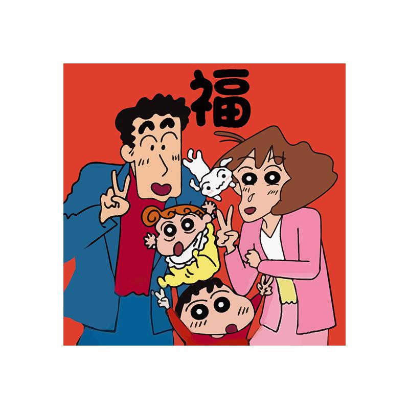 丙烯卡通全家福蜡笔小新数字油画