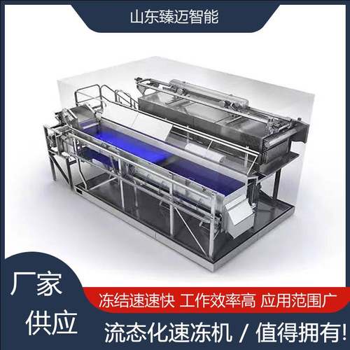 毛豆仁流态化速冻机 蔬菜清洗漂烫冷却速冻生产线 秋葵液态速冻机