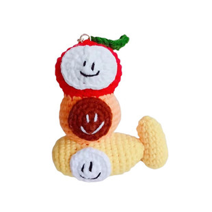 钩织苹果橘子香蕉船钥匙扣bkpp周边定制玩偶包汽车钥匙挂件材料包