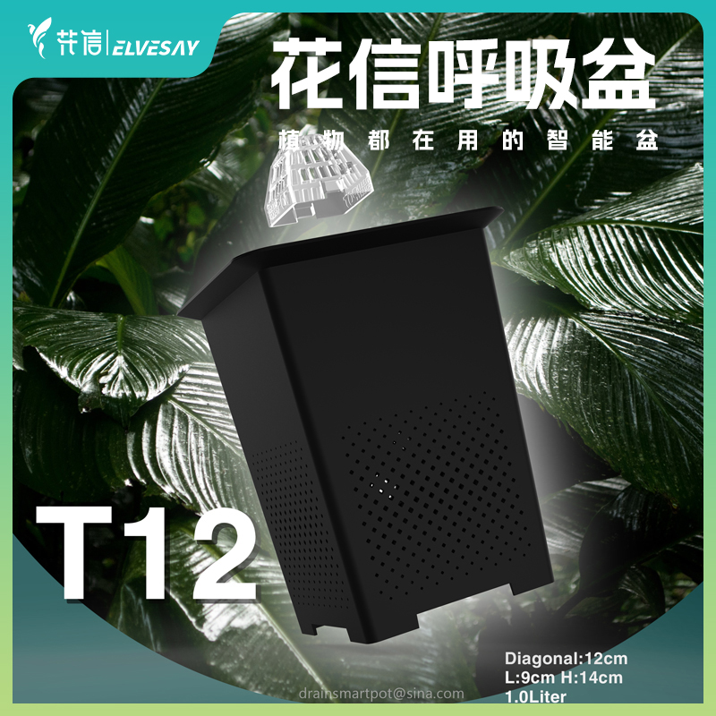 花信呼吸盆T12花烛龙舌兰盆块根热植蔓绿绒控根排水透气高级简约