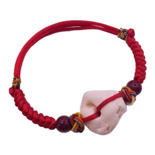 宝宝猪惊骨精骨手链新生婴儿端午五彩红绳金刚结平安朱砂手绳脚链