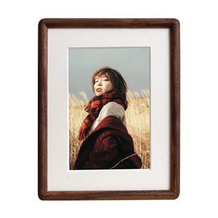 黑胡桃实木摆台洗照片做成相框高级感定制打印照片6寸木质8寸空框