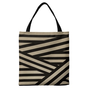 几何交叉线条布包单肩包自习布袋购物袋书包通勤包旅行袋来图定