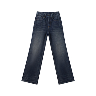 THESOONG/春季新款BB经典直筒牛仔裤女阔腿显瘦长裤复古HBKZ8255