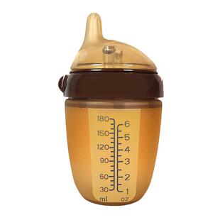 硅胶偏心扁嘴奶瓶全软仿母乳新生儿喂水防胀气耐摔断奶超软鸭嘴杯