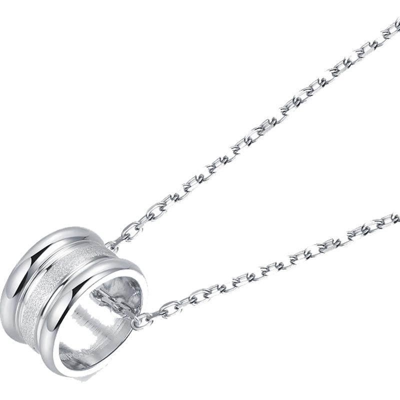 明牌珠宝铂金吊坠 Pt950铂金路路通简约轨迹圆环吊坠挂件 BFC0061