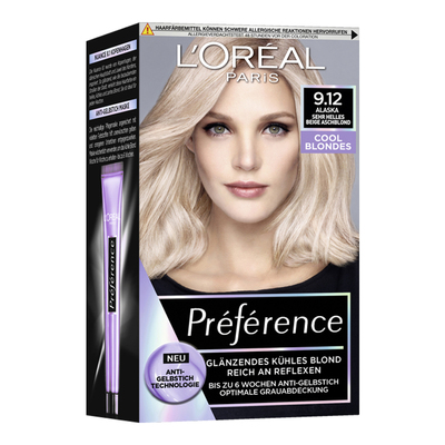 浅亚麻色欧莱雅白金色染发剂法国