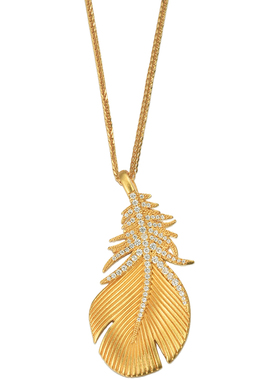 足银999羽毛项链时尚百搭