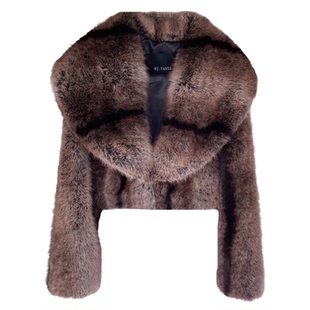 高级感水貂皮草外套女款2025新款进口时尚环保年轻款貂皮大衣冬厚