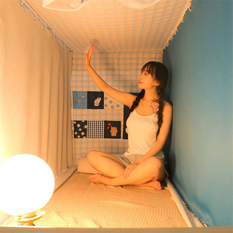 新款强遮光蚊帐学生宿舍床帘一体式单人上下铺专用全包床幔免安装