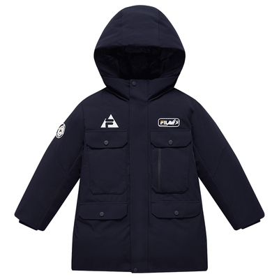 FILA斐乐中长款连帽羽绒服