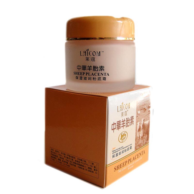 莱蔻中华羊胎素保湿滋润粉底霜含量75G 买二送一国货精品化妆品