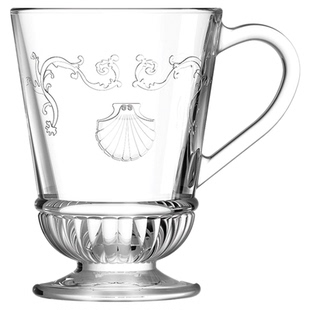 法国LA ROCHERE茶杯法式手柄玻璃马克杯热巧克力杯高级感咖啡杯