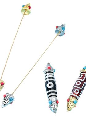 复古民族风镀925银天珠空托diy