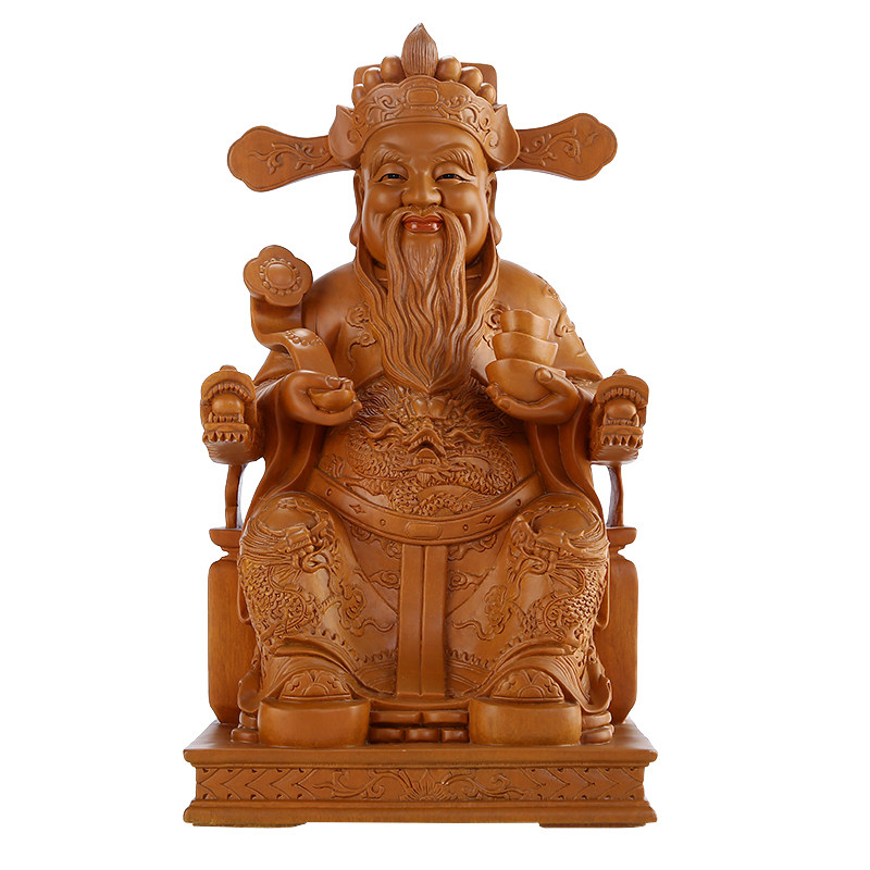 木雕财神爷摆件公司开业招财神像
