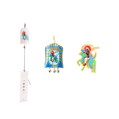 敦煌研究院一路绿马风铃香包胸针