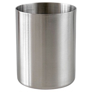 圆形金属笔筒加厚不锈钢创意竹签筒化妆刷收纳筒桌面文具筒毛笔筒