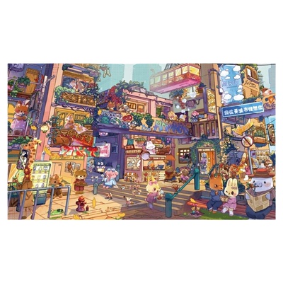 沐染周末到梗城系列造景贴纸