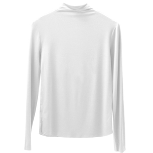 白色半高领打底衫女秋冬内搭修身加厚长袖正肩高级感外穿中领上衣